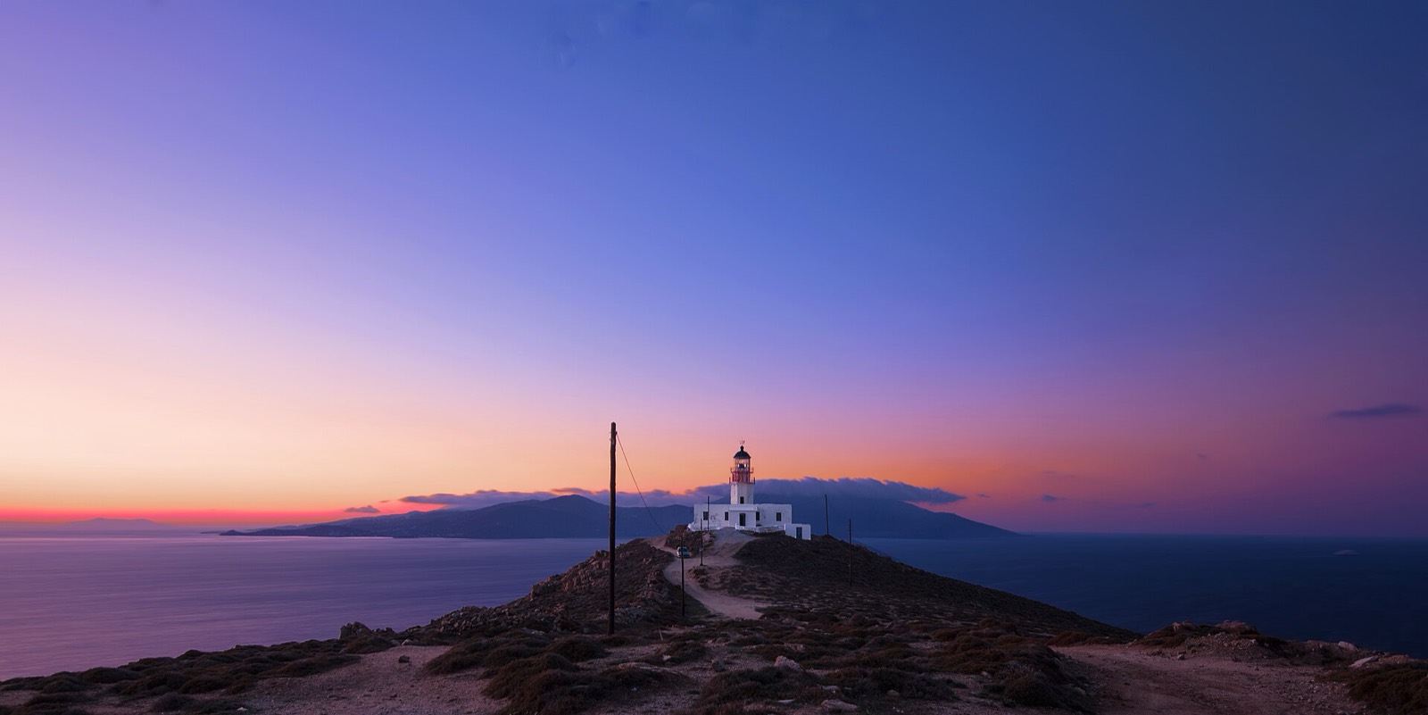 Armenistis lighthouse on the north-west cape