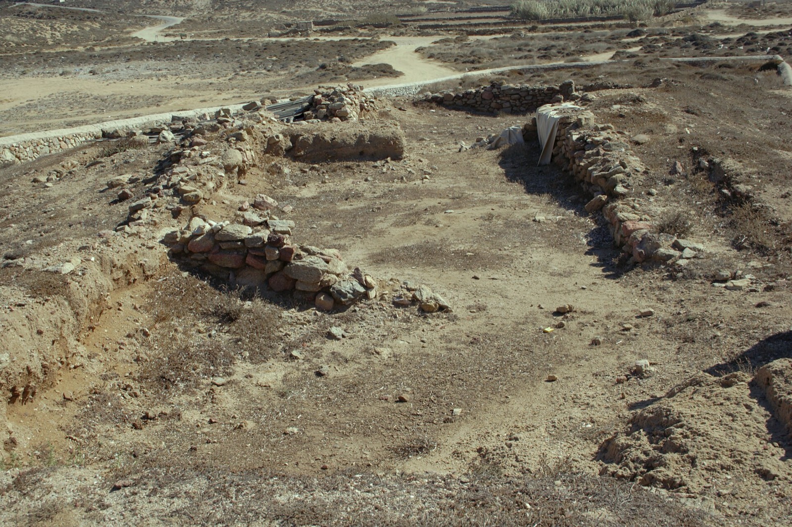 Excavated Neolithic settlement at Ftelia on Mykonos