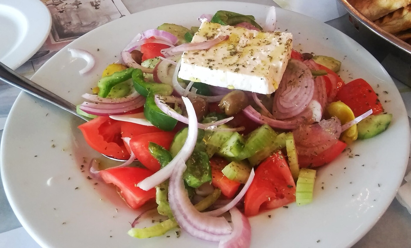 Horiatiki, the Greek village salad with feta