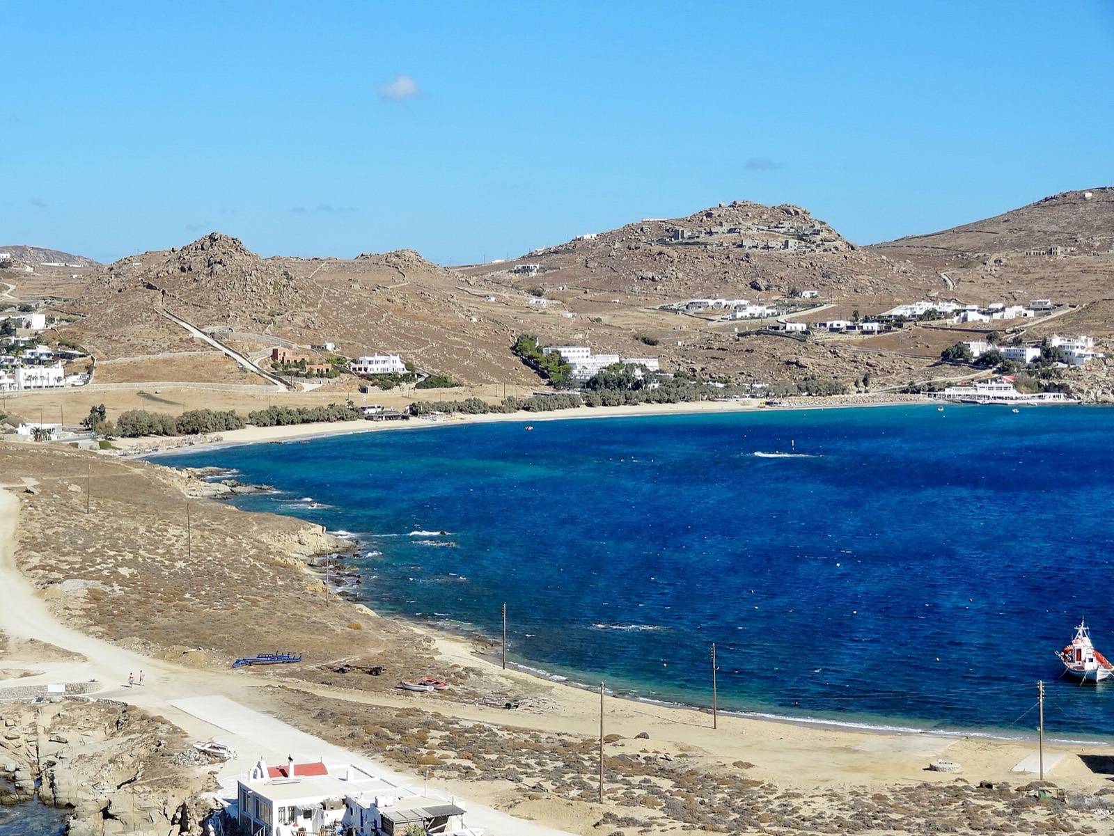 The road down to Kalafatis on the east coast