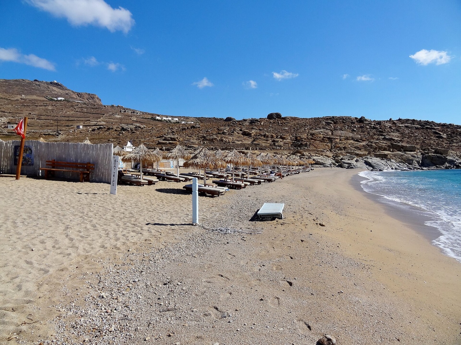 Lia beach at the far eastern end of Mykonos