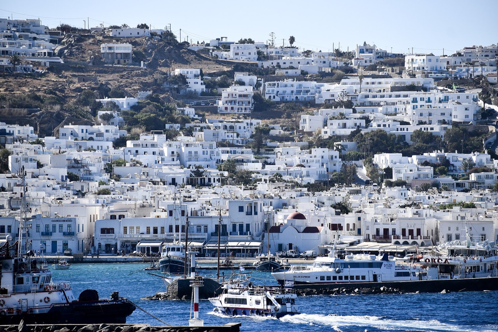 Chora seen from the Old Port quay